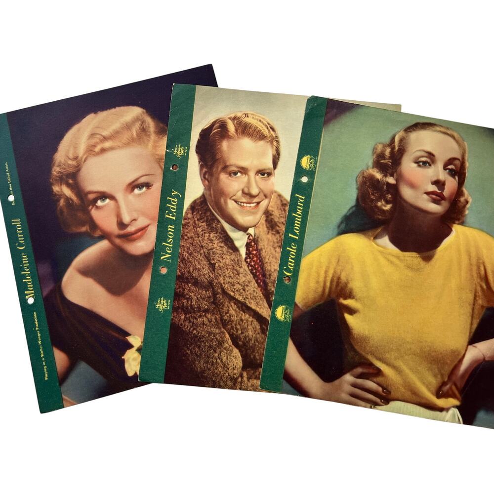 1937 Carole Lombard 3 Stars in Action Nelson Eddy, Madeleine Carroll Hollywood